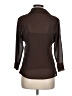 Oleg Cassini 100% Polyester Brown 3/4 Sleeve Blouse Size 6 - photo 2