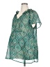 Due Maternity 100% Polyester Green Short Sleeve Blouse Size XL Maternity - photo 1