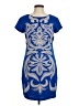 Quinn Graphic Blue Cocktail Dress Size M - photo 1