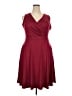 POSESHE Solid Burgundy Cocktail Dress Size 2X - photo 1