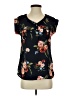 Wishful Park 100% Polyester Floral Black Short Sleeve Blouse Size S - photo 1