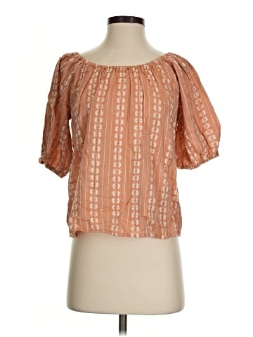 Madewell Puff-Sleeve Swing Top in Floral Striped Jacquard (view 1)