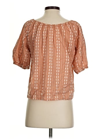 Madewell Puff-Sleeve Swing Top in Floral Striped Jacquard (view 2)