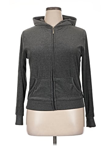 White Mark Zip Up Hoodie (view 1)