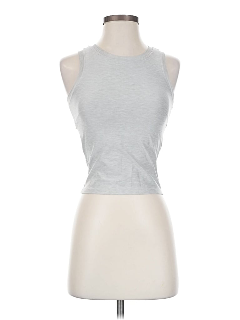Pre-owned Move Theology Tank Top Silver Halter Neckline Tops