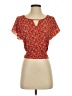 Iz Byer Floral Red Orange Short Sleeve Blouse Size XS - photo 1