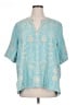 Johnny Was 100% Polyester Teal Short Sleeve Blouse Size XL - photo 1