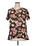 Pleione Floral Brown Short Sleeve Blouse Size XL - photo 1
