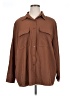 Unbranded 100% Polyester Solid Brown Long Sleeve Blouse Size 4XL - photo 1