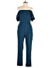 Adelyn Rae Solid Blue Jumpsuit Size L - photo 1