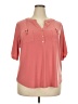 Perseption Concept Pink Short Sleeve Blouse Size 2X - photo 1