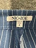 Nic + Zoe Stripes Blue Linen Pants Size 2 - photo 7