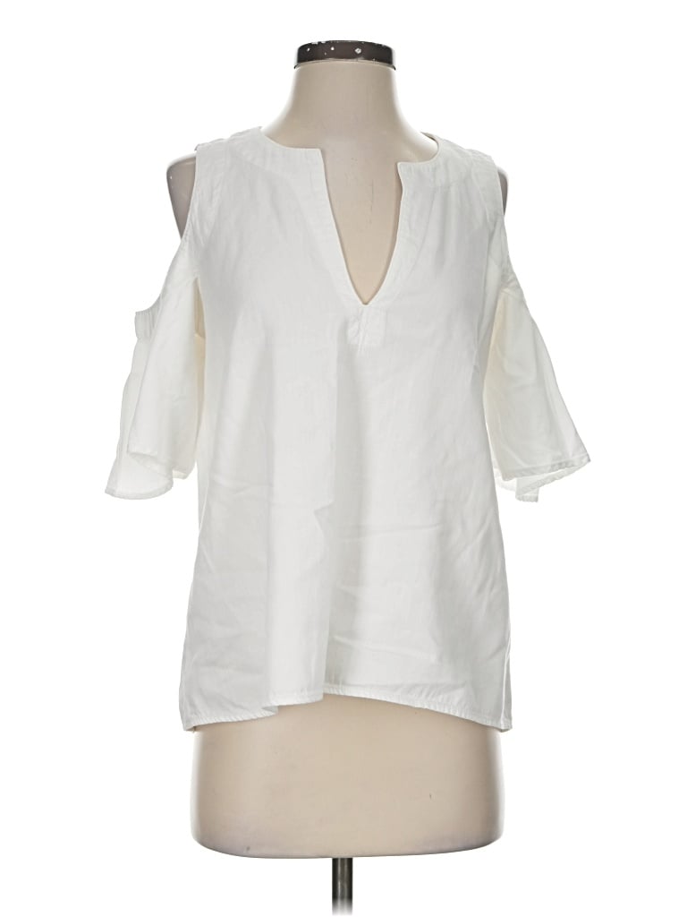 Pre-owned Bcbgmaxazria 3/4 Sleeve Blouse In Ivory