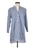 Harshman 100% Cotton Stripes Blue 3/4 Sleeve Blouse Size XS - photo 1