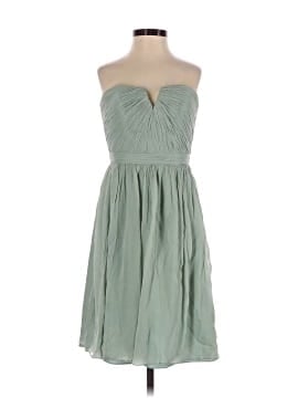 j crew strapless bridesmaid dress J. Crew silk chiffon sage green strapless bridesmaid cocktail dress