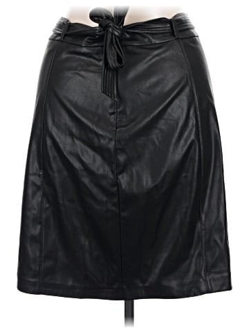 Calvin Klein Faux Leather Skirt (view 2)