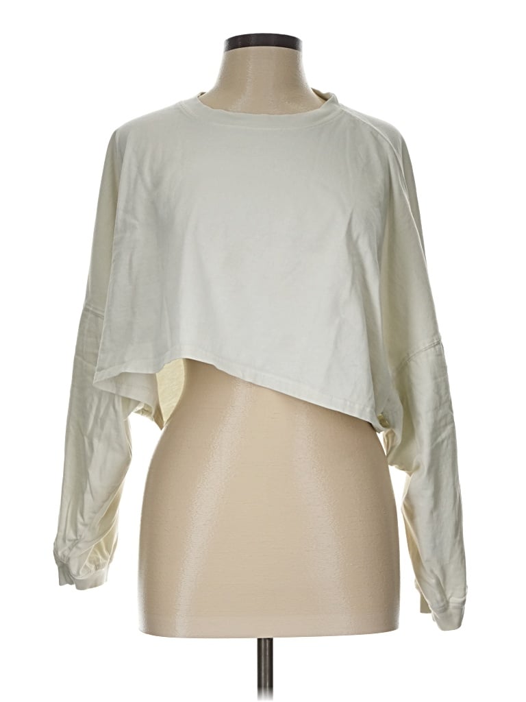 Pre-owned Forever 21 Long Sleeve T-shirt In Ivory