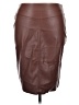 Express 100% Polyester Brown Faux Leather Skirt Size 14 Petite - photo 1