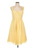 Bill Levkoff 100% Polyester Solid Yellow Cocktail Dress Size 12 - photo 1