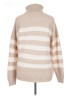 T Tahari Stripes Tan Turtleneck Sweater Size XL - photo 2