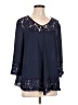 Valerie Stevens 100% Polyester Blue 3/4 Sleeve Blouse Size L - photo 1