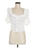Topshop 100% Polyester White Short Sleeve Blouse Size 6 - photo 1