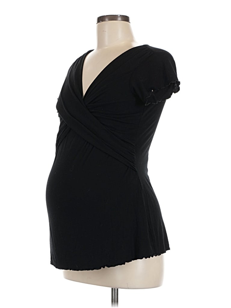Pre-owned Kindred Bravely Sleeveless Top Black Plunge Neckline Tops