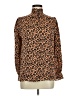 Tucker Animal Print Brown Long Sleeve Blouse Size M - photo 1