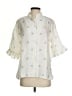 Sleeper 100% Linen Ivory 3/4 Sleeve Button-Down Shirt Size S - photo 1