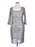 Kay Unger Paisley Silver Cocktail Dress Size 14 - photo 1