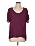 maette 100% Polyester Burgundy Short Sleeve Blouse Size L - photo 1