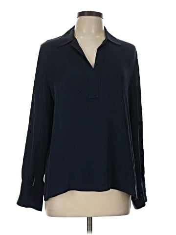 Vince. Long Sleeve Silk Top (view 1)
