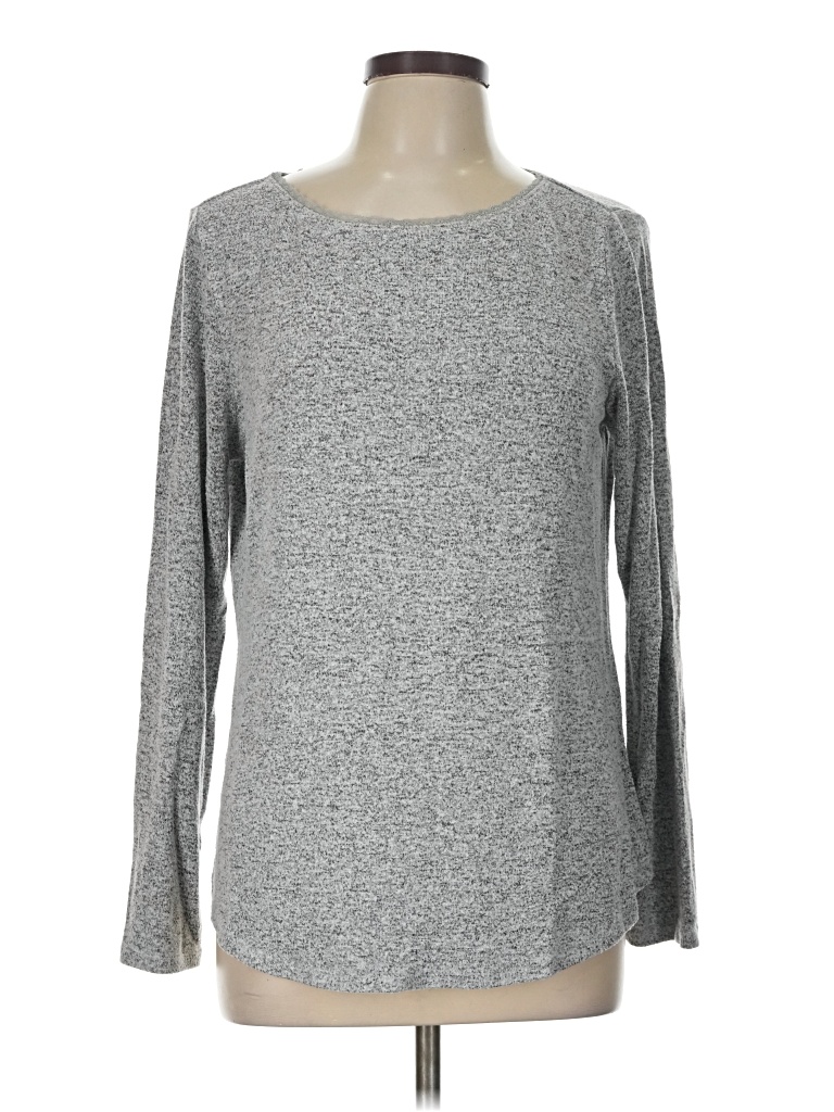 Pre-owned Soma Long Sleeve Top Gray Crew Neck Tops