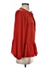 Ann Taylor LOFT 100% Rayon Red Long Sleeve Blouse Size S - photo 4