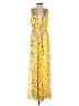 IEENA for Mac Duggal 100% Polyester Floral Tropical Yellow Jumpsuit Size 2 - photo 1