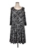 Susan Graver Argyle Black Casual Dress Size XL - photo 1