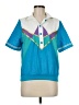 Teddi 100% Polyester Color Block Blue Short Sleeve Blouse Size M (petite) - photo 1