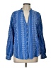 Zara 100% Polyester Blue Long Sleeve Blouse Size L - photo 1