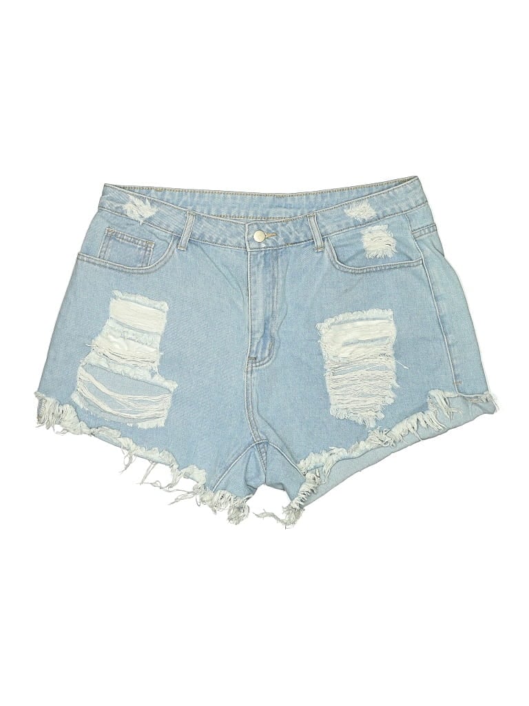 Pre-owned Shein Curve Denim Shorts In Blue