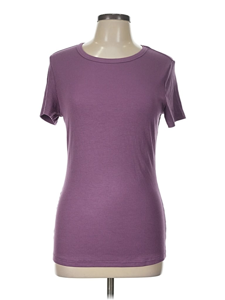 Pre-owned Unbranded Short Sleeve T-shirt In Purple