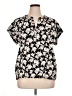 Joie Print Black Short Sleeve Blouse Size XL - photo 1