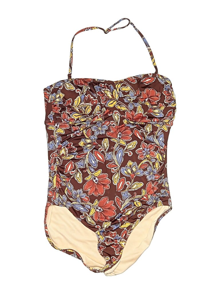 Pre-owned Garnet Hill One Piece Swimsuit In Brown