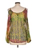 Angie 100% Polyester Yellow 3/4 Sleeve Blouse Size L - photo 2