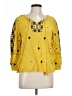 Solitaire Yellow 3/4 Sleeve Blouse Size L - photo 1
