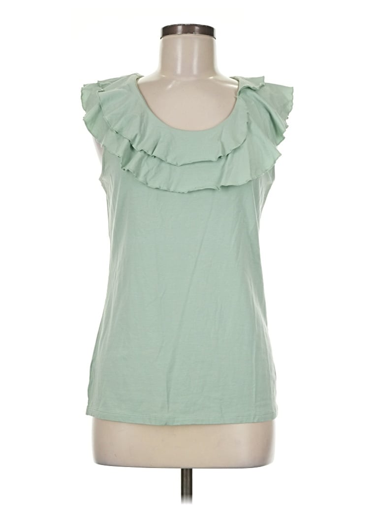 Pre-owned Ann Taylor Sleeveless T-shirt In Green