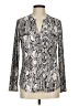 INC International Concepts Animal Print Silver Long Sleeve Blouse Size M - photo 1
