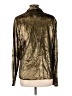 FRAME 100% Polyester Metallic Gold Long Sleeve Blouse Size L - photo 2