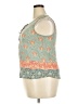 Pale Sky 100% Rayon Teal Sleeveless Blouse Size XXL - photo 5