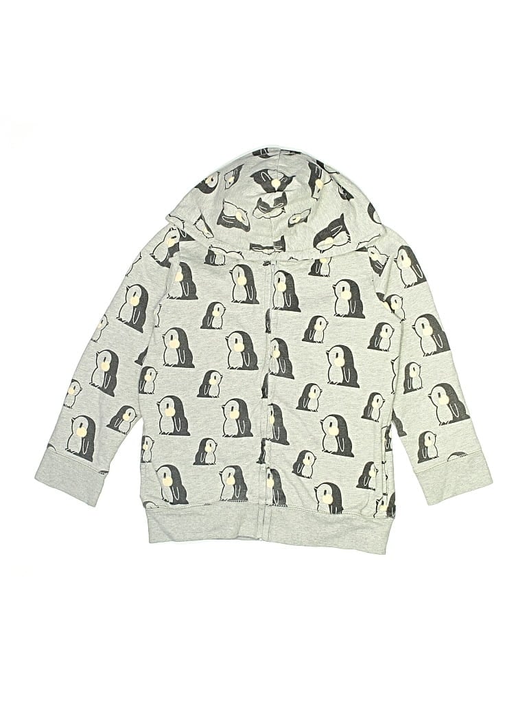 Pre-owned Monica + Andy Kids' Zip Up Hoodie In Silver