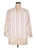 Splendid Stripes Pink 3/4 Sleeve Blouse Size XL - photo 1